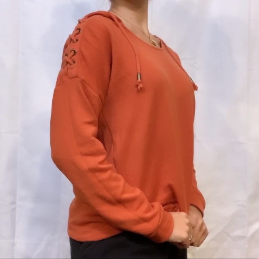 Dark orange stylish hoodie